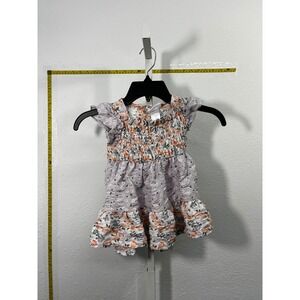 Little Lass Toddler Girls‎ Floral Smocked Tiered Ruffle Dress Lavender Peach 3T